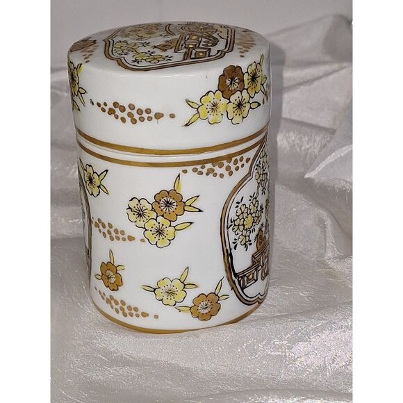 A Gold Imari Lidded Jar Vintage Hand Painted Trinket Box Japanese Porcelain - Picture 6 of 13